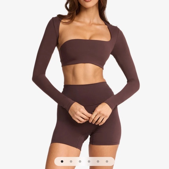 Crop Shop Boutique Tops - Crop Shop Boutique Brown Long Sleeve Crop Top